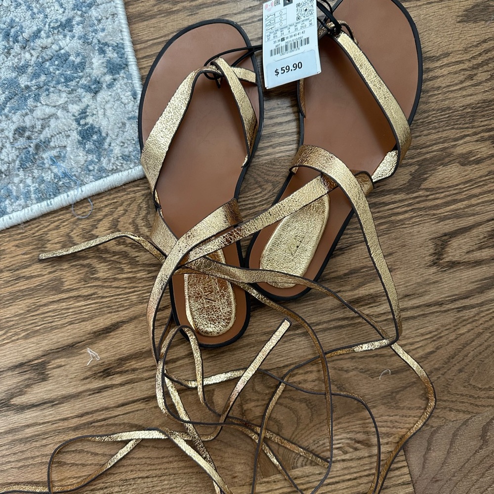 Gold Strappy Sandals